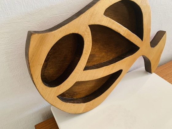 Image 1 of Vintage, Scandinavische houten vissculptuur van A. Hiben, 1977.