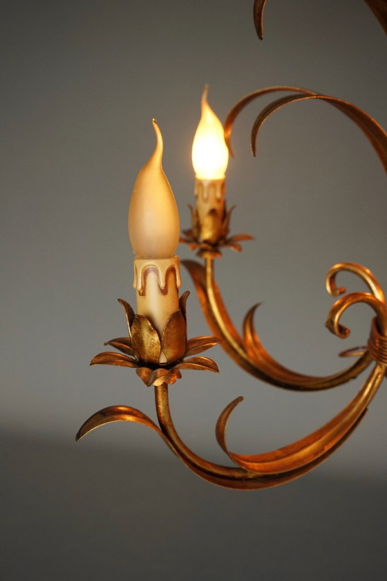 Lampadario vintage a 5 luci attribuito a Hans Kögl. Anni '70. – Metal (photo 5 of 7)