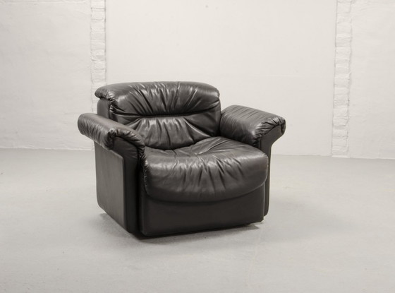 Image 1 of Superb Mid-Century De Sede Blackish Brown Smooth Leather Design Lounge Chair DS17. Swiss, 1970s.