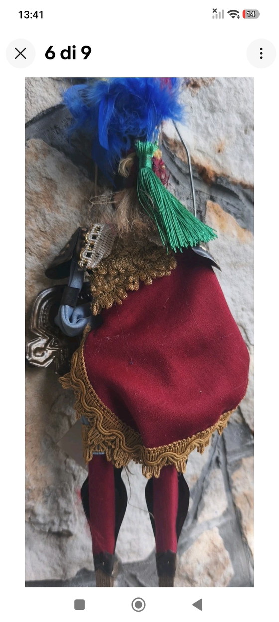 Vintage Sicilian Pupo 35cm Charlemagne – Decorative Objects, Metal, Textile (photo 6 of 9)