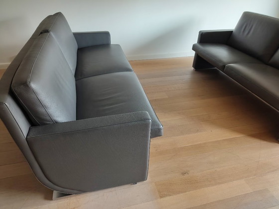 Image 1 of Leolux 3- en 2,5-zit in grijs kalfsleer