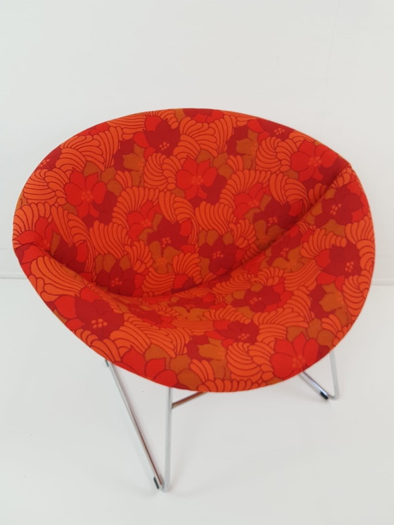 Image 1 of Vintage Rudolf Wolf fauteuil nieuw gestoffeerd wol bloemen Rohe