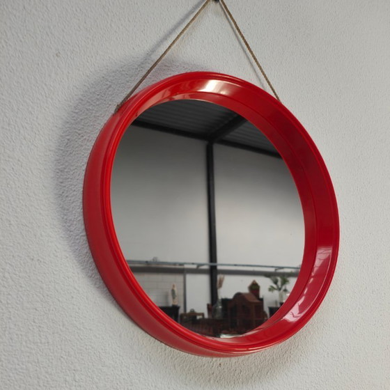 Image 1 of Vintage Mid Century round mirror, round plastic wall mirror
