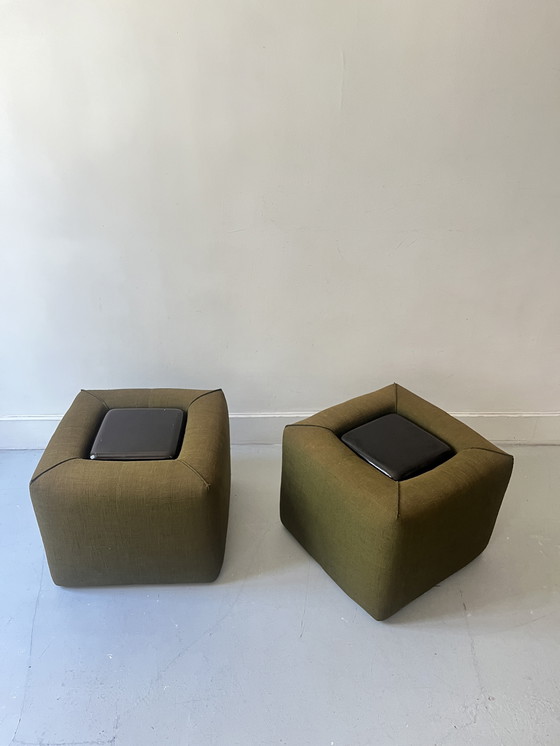 Image 1 of Pair of Cinna Hairstands in Foam and Smoked Plexiglas, Ligne Roset France 1970