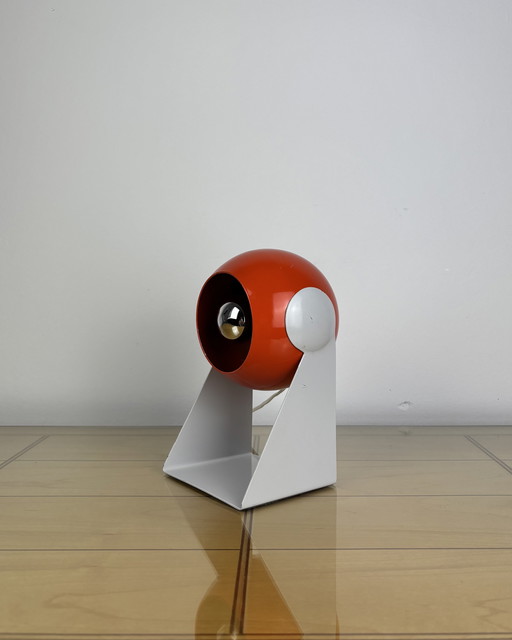 Vintage Lamp, Italy, 1960s, 1970s, Metal, Space Age, Sputnik design, UFO, Orange Eyeball Lamp, Industrial Design, Italian design