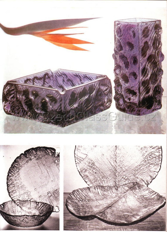 Image 1 of Vintage amberkleurig glazen bord: Pavel Panek Jute Schaal / Rudolfova Hut' / Tsjechië / 1977