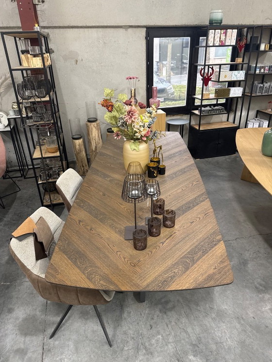 Image 1 of Herringbone oak table 280x110cm