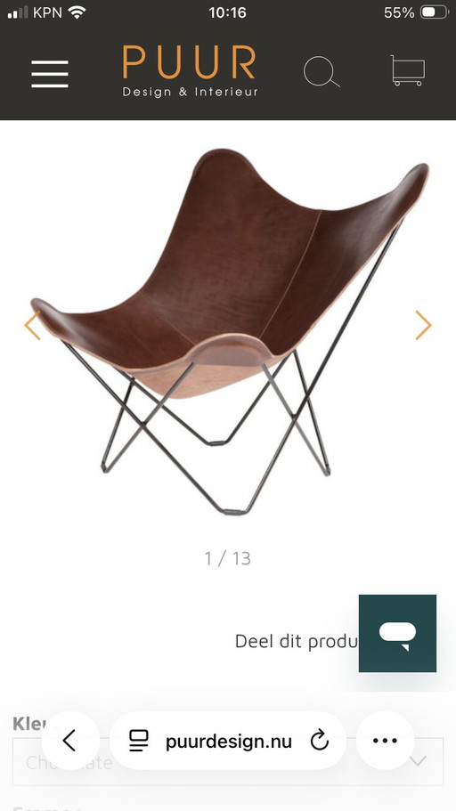 Mariposa Chair Cuera Pampa, Schmetterlingsstuhl