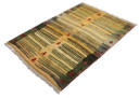 Alfombra persa original Gabbeh Ghashghai alfombra oriental 154 cm x 111 cm natural antiguo