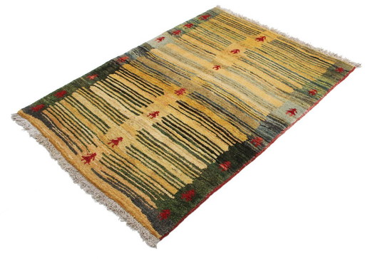 Original Persian carpet Gabbeh Ghashghai oriental carpet 154 cm x 111 cm old natural