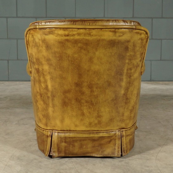 Image 1 of Set di poltrone Chesterfield vintage – pelle verde – anni '70