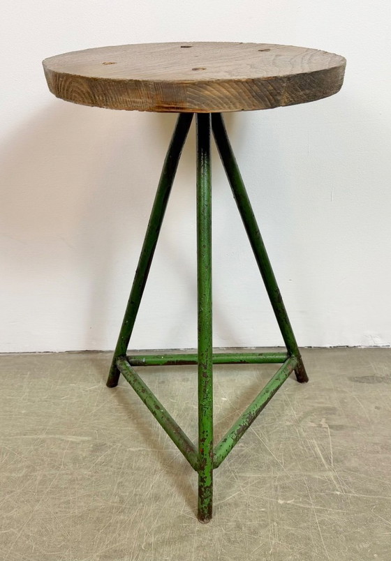 Image 1 of Grüner Werkstatthocker im Industriestil, 1960er Jahre