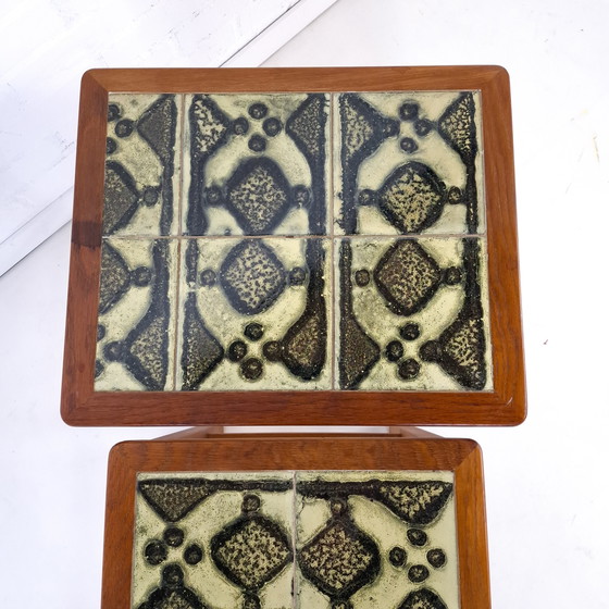 Image 1 of Vintage mimiset brutalist hout/tegel jaren 70 Deens design