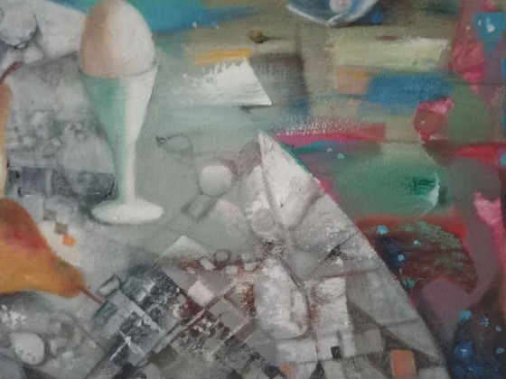 Dipinto a olio originale Natura morta astratta subacquea con pesce – Dipinti e disegni, Canvas (photo 2 of 7)
