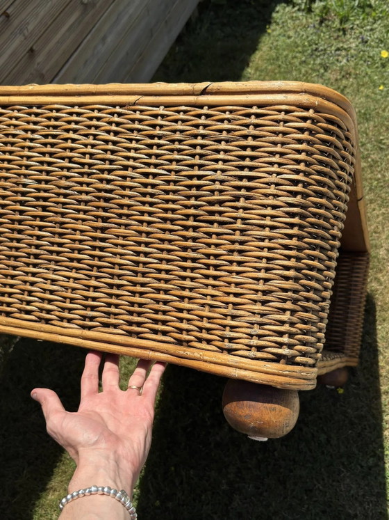 Geflochtener Rattan-Couchtisch - 1970er Jahre – Couchtische, Korbgeflecht, Vintage (photo 6 of 13)