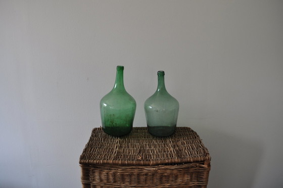 Vintage Hungarian Green Wine Bottles, Set of 2 – Glass & Decanter, Glass (photo 3 of 4)