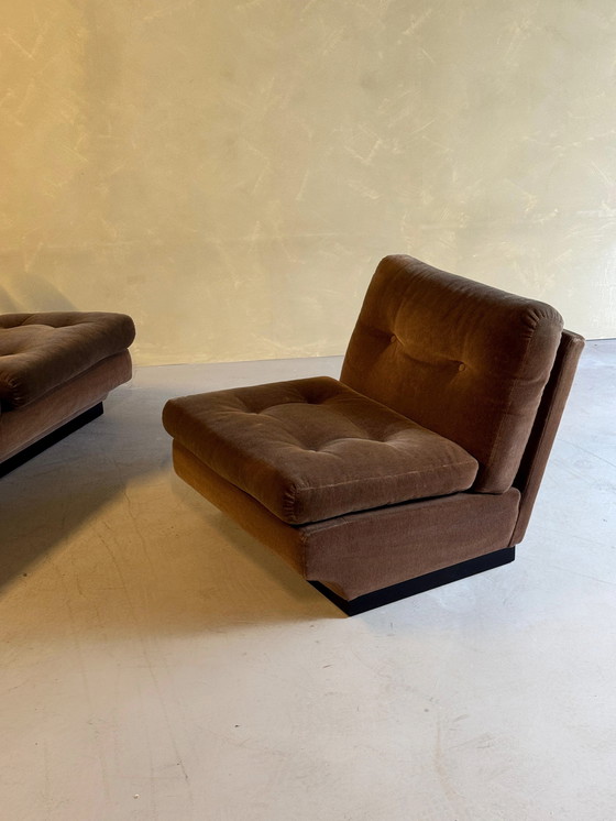 Image 1 of Gruppo di divani in velluto marrone di Paolo Caliari per Cassina, anni '60