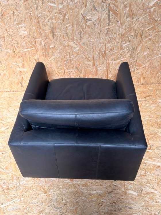 Image 1 of Canapé 2,5 places Lederland avec fauteuil en cuir noir