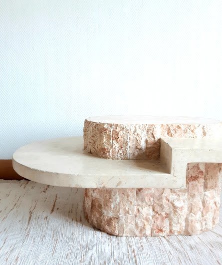 Image 1 of 1980 Brutalist Mactan Stone Coffee Table