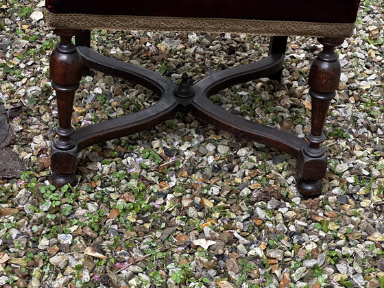 Image 1 of Sedia inglese in mogano, gambe a forma di X, XIX secolo