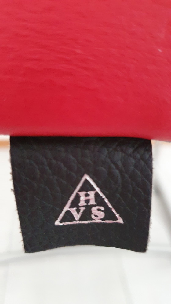 Image 1 of 4 sedie da pranzo in pelle rossa HVS