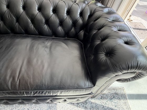 Image 1 of Originale inglese Springvale Chesterfield, modello Bristol Springvale, nero, 3,5 posti