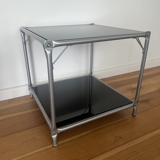 Vintage IKEA Laxvik bijzettafel/salontafel – Glass, Metal
