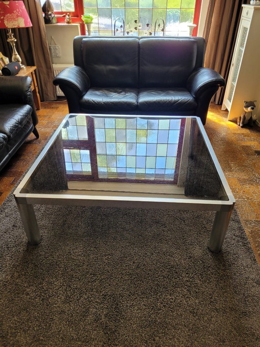 Design table with smoked glass