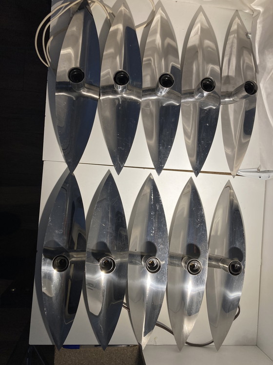 Image 1 of Paire d’applique murale 5 ampoules Goffredo Reggiani vintage 70’S