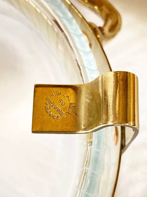 Image 1 of Plat de service en cuivre et laiton, M. Delalande, Villedieu, France