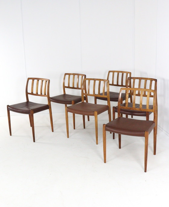 Image 1 of Set di 6 sedie Niels O Møller vintage in palissandro modello 83