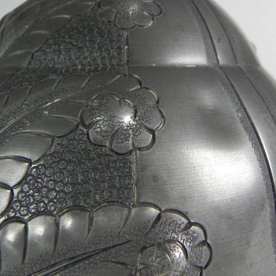Image 1 of Pewter Art Nouveau vase, signed PETIZON, early 20th century