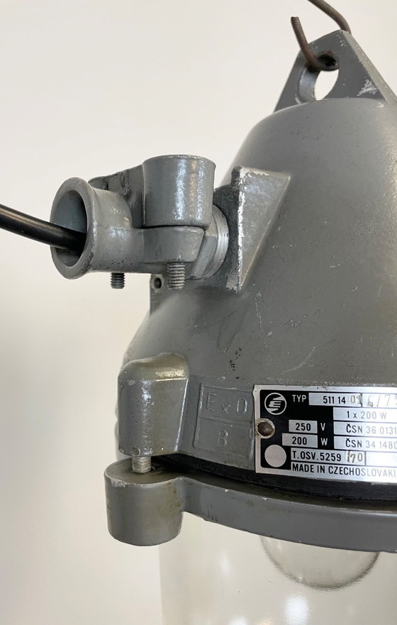 Image 1 of Lampada antideflagrante industriale in alluminio pressofuso grigio scuro, anni '60