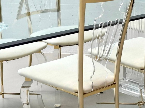 Image 1 of Rare ensemble: table by FABIANART and 6 chairs by Vereinigte Werkstätten, 1980s