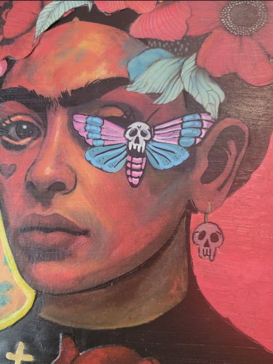 Image 1 of Frida Kahlo Portrait – Unbreakable Bloom (Original Painting)