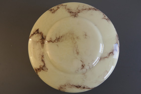Image 1 of Lampada da soffitto Art Déco in vetro marmorizzato beige marrone