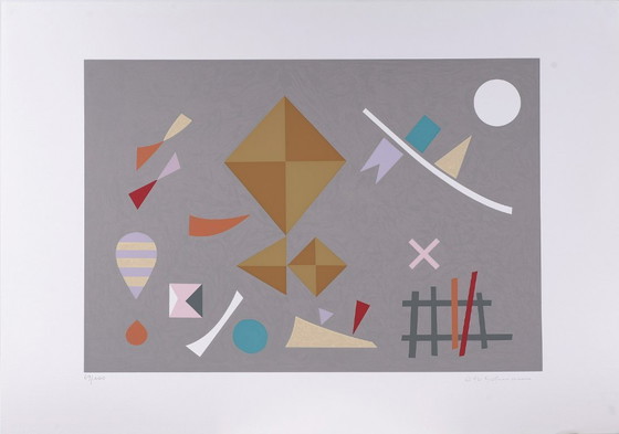 Image 1 of Otto Hofmann (Abstracción europea). Carpeta de 3 serigrafías, 1989 - Hoja 100x75 cm, Plancha 51x73 cm
