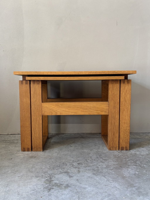 Set de 2 tables d'appoint en bois - design épuré et fonctionnel