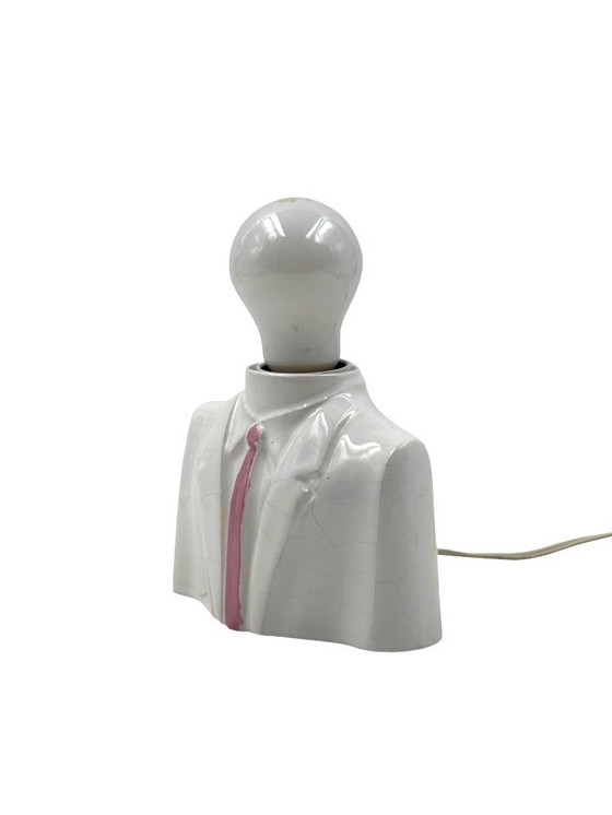 Image 1 of Postmoderne keramische tafellamp in de vorm van een buste, Italië, jaren 80