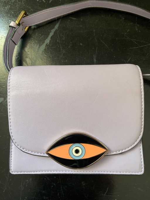 Essentiel Antwerp crossbody tas met boze oog motief, Lila