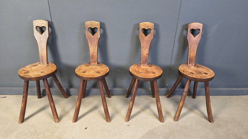 Chaises vintage brutalistes en forme de cœur, années 1960