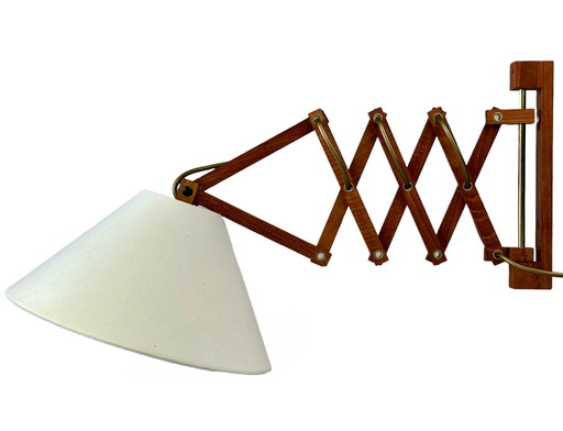 60s 70s teak schaarlamp wandlamp Mid Century Deens Design Denemarken