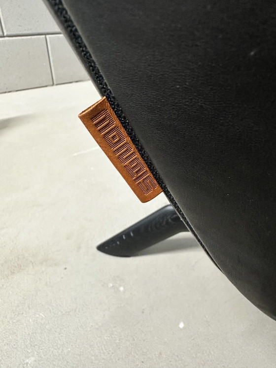 Poltrona Montis Charly Flex con poggiapiedi – Gerard Van Den Berg – Pelle nera – Poltrone, Leather (photo 3 of 6)