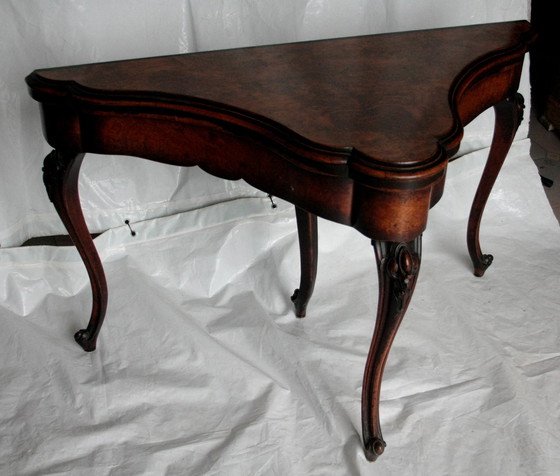 Image 1 of Engelse laat 18e-eeuwse speeltafel openklapbaar