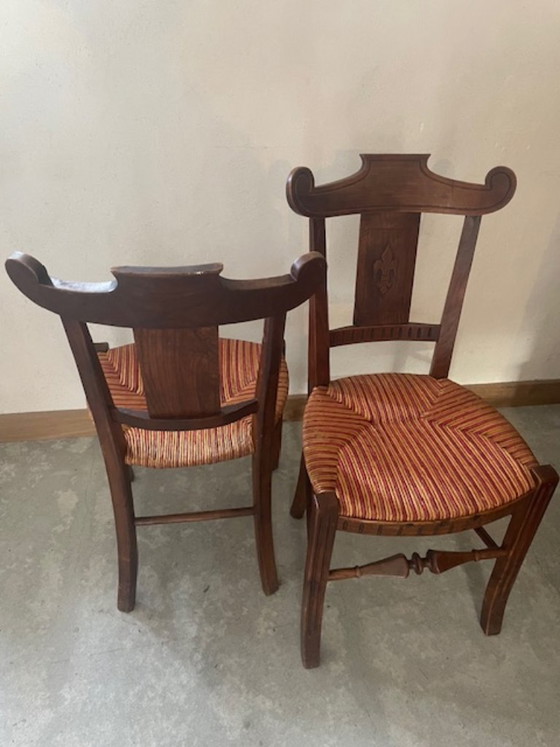 Een paar strostoelen – Eetkamerstoelen, Wood (photo 5 of 6)