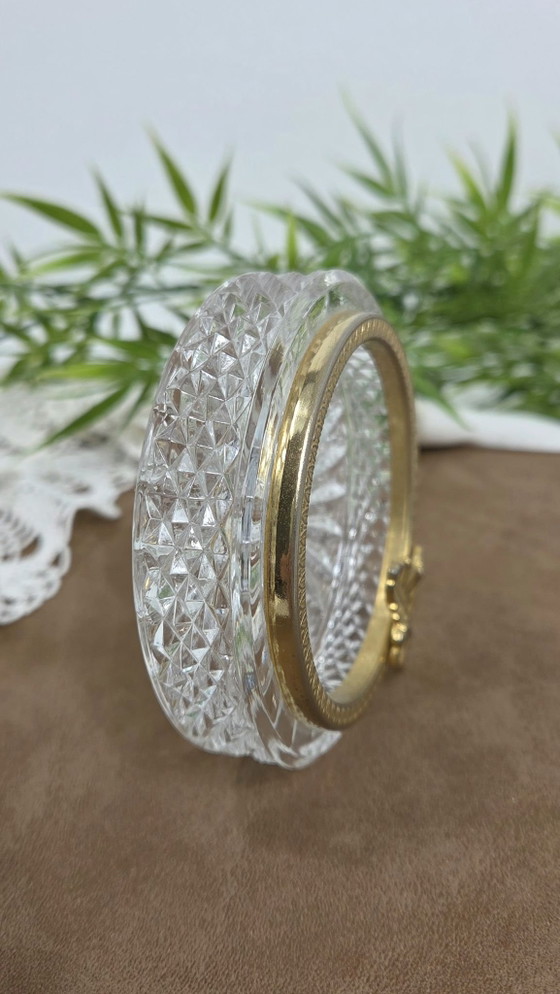 Antique crystal and gilded brass ashtray, Napoleon III style, Table accessories, Transparent (photo 5 of 8)