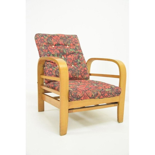 Poltrona vintage in legno curvato, anni '50