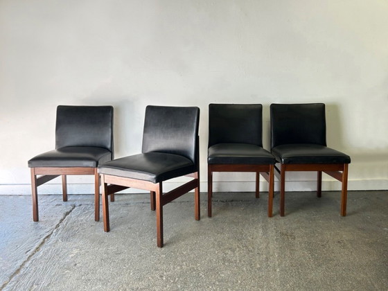 Image 1 of Set of 4 Mid-Century 1960s solid teak dining chairs by Peter Hayward for Vanson