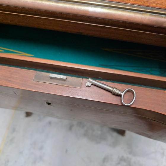 Image 1 of Table de jeu française de style Louis XV avec marqueterie, années 1960