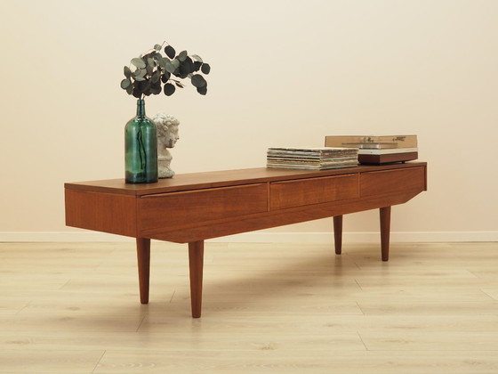 Lowboard danese in impiallacciatura di teak con tre cassetti, anni '60 – Mobili TV, Legno (photo 5 of 9)